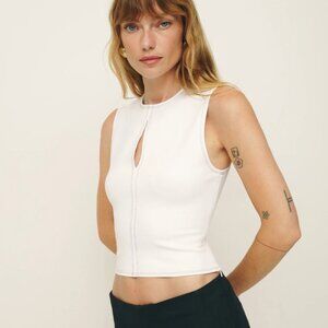 Reformation Carsyn Knit Top Ivory - Size M